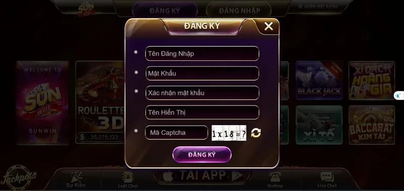 Sunwin 30 Điền chính xác các thông tin trong form nạp tiền