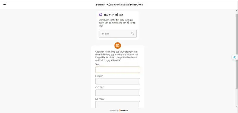 Sunwin 34 Liên hệ CSKH để được hỗ trợ trong trường hợp quên mật khẩu