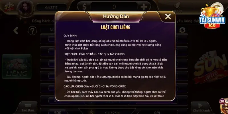 Liêng sunwin – Siêu phẩm số một thị trường đổi thưởng Việt 2 Thông tin cơ bản về luật chơi của game