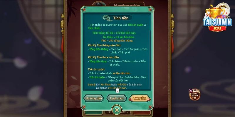 Review cờ úp sunwin và hướng dẫn chơi cho người chơi mới 5 Mức thanh toán khi bị chiếu trong cờ úp tại sunwin